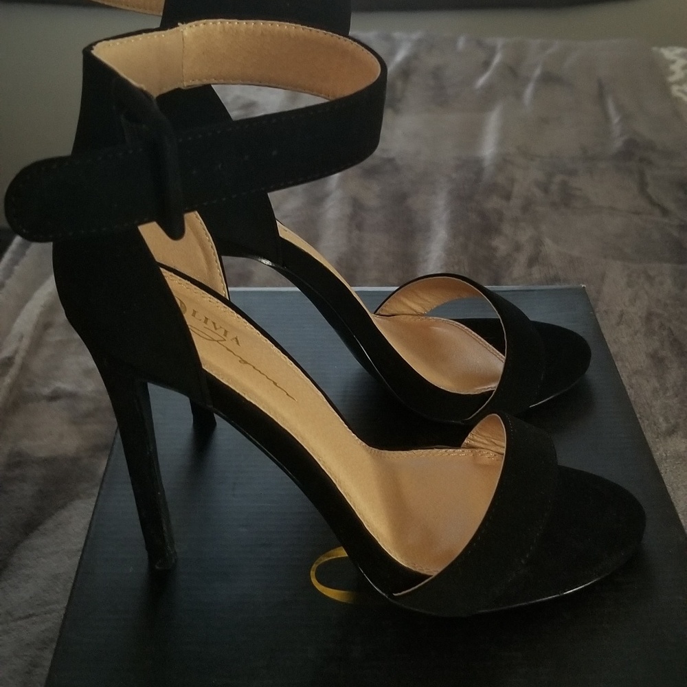 Brand new black velvet heels